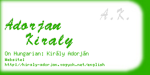 adorjan kiraly business card