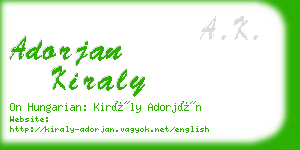 adorjan kiraly business card